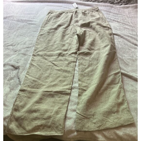 L.L.Bean Womens Linen Wide-Leg Pants 14 Regular Drawstring Casual Outdoor New - Picture 11 of 11